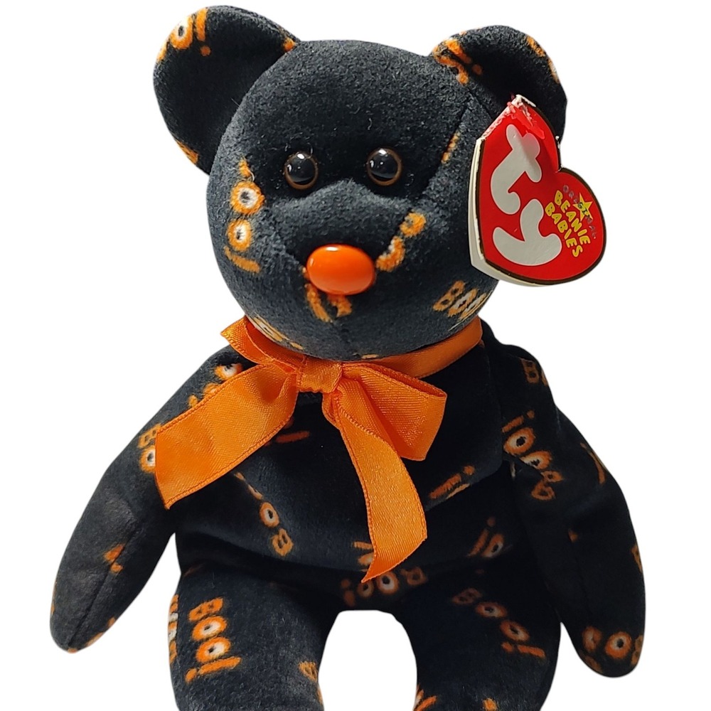 Ty Beanie Baby‎ Yikes The Halloween Bear New with Tags Black Orange 2006 Vintage